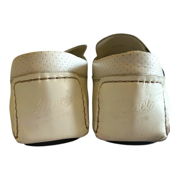 Gucci Men's White Drivers with Red/Blue Ribbon - Picture 8 of 9